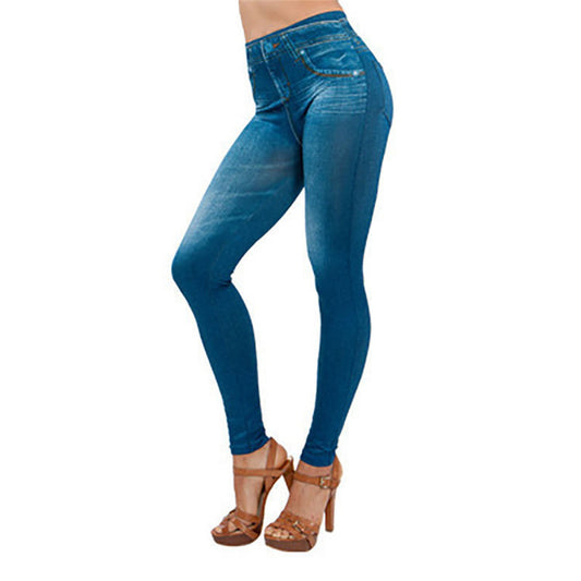 Calças femininas de imitação jeans